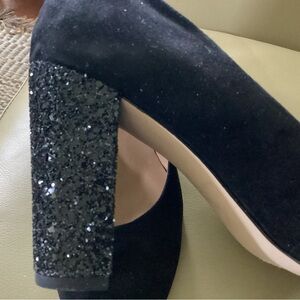 Ann Taylor rhinestone heel - black suede